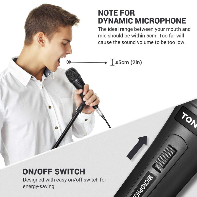 [AUSTRALIA] - TONOR Dynamic Karaoke Microphone for Singing with 5.0m XLR Cable, Metal Handheld Mic Compatible with Karaoke Machine/Speaker/Amp/Mixer for Karaoke Singing, Speech, Wedding, Stage and Outdoor Activity 