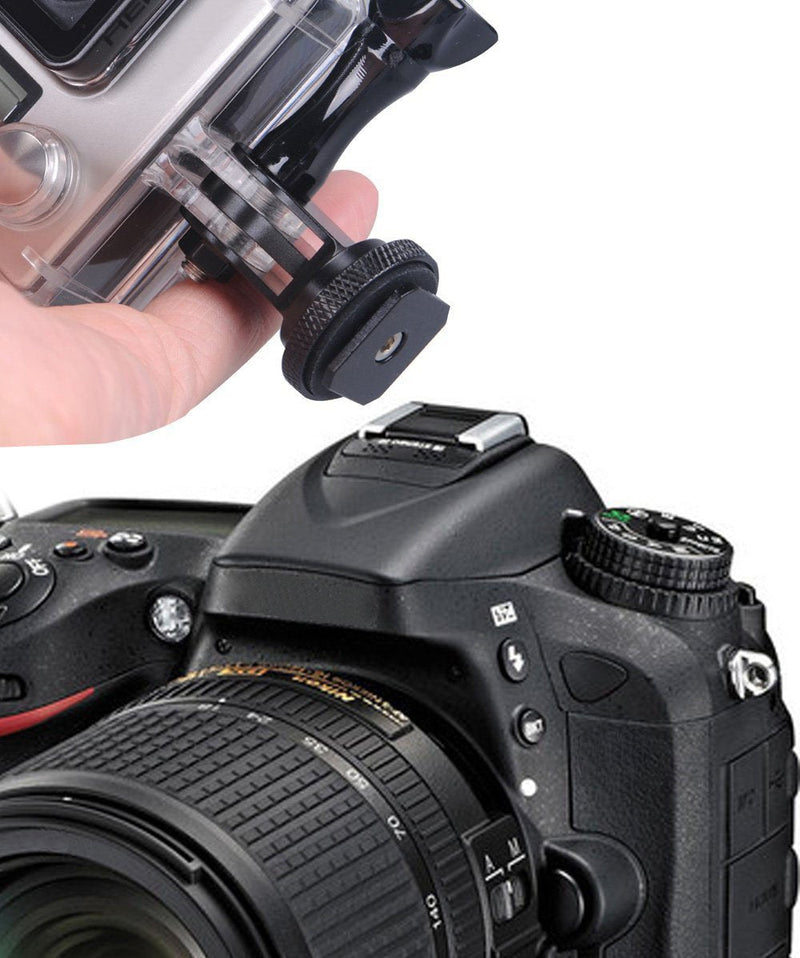 Smatree Full Aluminum Tripod Screw to DSLR Camera Flash Cold Shoe Mount Adapter Compatible for GoPro 10/MAX/9/8/7/6/5/4/3+/3,GOPRO Hero 2018/DJI OSMO Action Camera