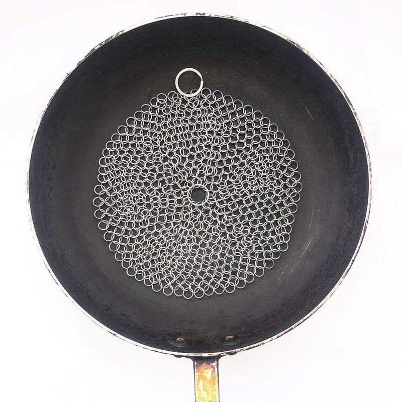 316 Premium Stainless Steel Cast Iron Cleaner, Chainmail Scrubber for Cast Iron Pan Pre-Seasoned Pan Dutch Ovens Waffle Iron Pans Scraper Cast Iron Grill Scraper Skillet Scraper HOVhomeDEVP (7 Inch) 7 Inch (Pack of 1)
