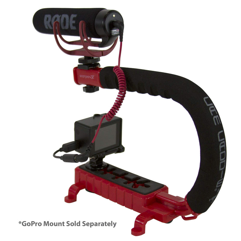 [AUSTRALIA] - Cam Caddie Scorpion Jr Lite Camera Stabilizer - Stabilizing Steadicam Handle with Cold Shoe Mount for Camcorders and Smartphones - Red 