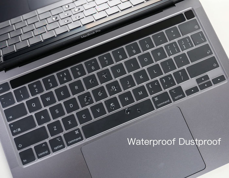 CaseBuy Premium Keyboard Cover for MacBook Pro 13 inch M2 2023 2022, 2021 2020 M1 A2338 A2289 A2251 Ultra Thin US Keyboard Protector for MacBook Pro 13" Touch Bar -Clear Macbook Pro 13"(2020-2023) Clear