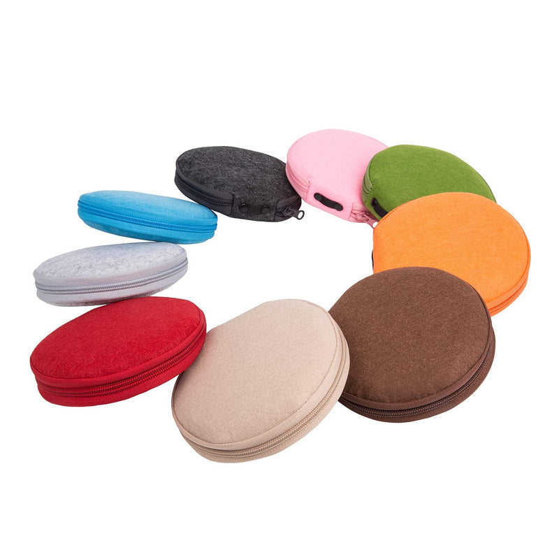 [AUSTRALIA] - ELEZAY Small CD Case Round Felt 20 Capacity CDs Storage Wallet DVD Disc Holder, Pink A-Pink 