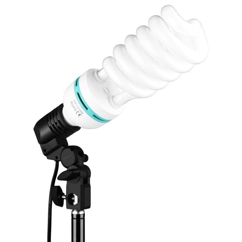 Emart Full Spectrum 105W Light Bulb, Photography E26/E27 Lamp Holder - 2 Pack Each (Lamp Holder)