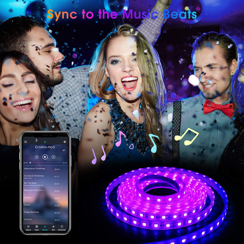 [AUSTRALIA] - LED Strip Lights for Bedroom,HeertTOGO 32.8ft Bluetooth APP Control Music Sync Color Changing LED Lights 300 LEDs 5050 RGB Bluetooth LED Strip Lights for Bedroom Home TV Decorations 
