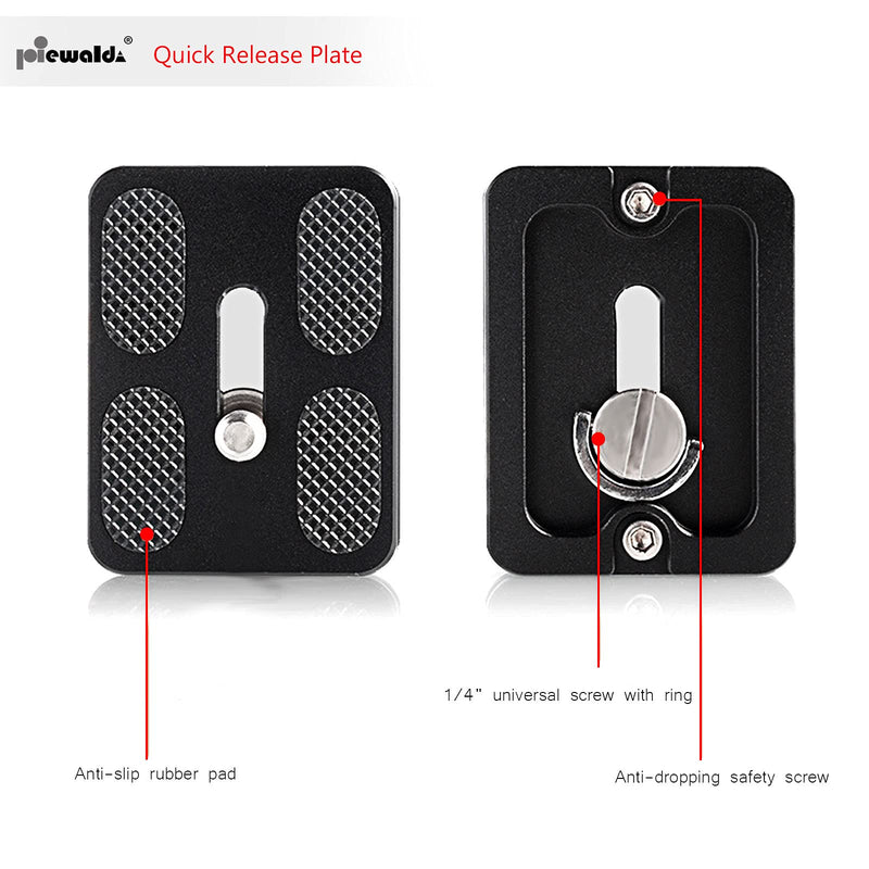 [AUSTRALIA] - Universal Tripod Quick Release Plate, Niewalda Quick Release Plate, Arca Swiss Plate with 1/4 Inch Slotted Screw, C-Ring/D-Ring Screw, 1/4"-3/8" Screw, for DSLR Camera Tripod Ballhead(PU-50) PU-50 