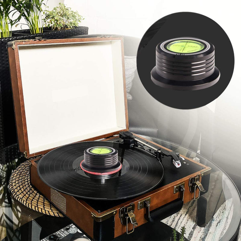 Viborg LP528B Record Weight Phono LP Disc Stabilizer, Black 50Hz Turntable Level, 280G (9.9 OZ) HiFi 3 in 1 Vinyl Record Puck with Bubble Leveling for Vibration Balanced (50Hz, Black)