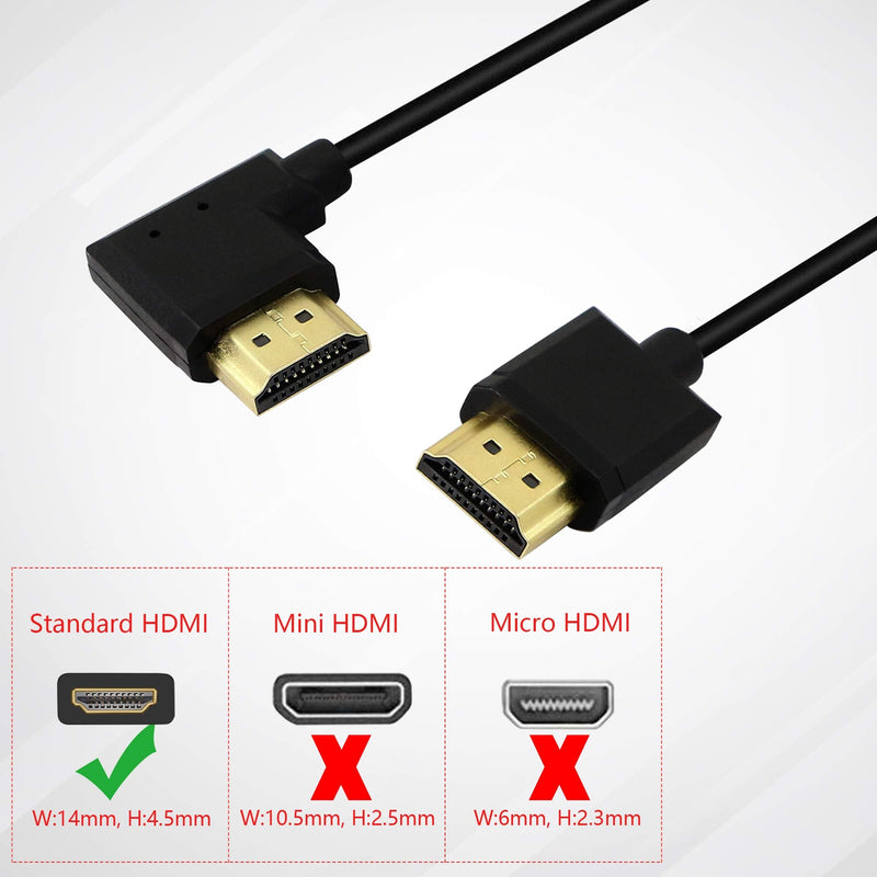 PNGKNYOCN 15CM HDMI Male to Male Short Cable, 90 Degree Leftward Angle High Speed HDMI 2.0 Adapter Connector Cable Support 4k@60HZ, for Raspberry Pi, Tablet, Camera Etc(L)