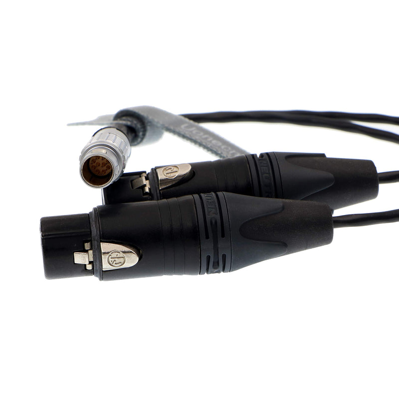 Uonecn 10 Pin to Dual XLR 3 Pin Female Plug Breakout Cable for Atomos Audio Splitter Cable for Shogun Monitor Recorder 30cm Straight 10 Pin to 2*XLR