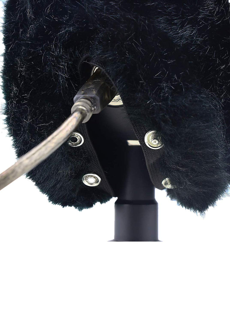 Furry Windscreen Muff, Furry Windscreen Wind Cover for Blue Snowball, Customized Pop Filter for Microphone, Deadcat Windshield Wind Cover for Improve Blue Snowball iCE Mic Audio Quality (Black)
