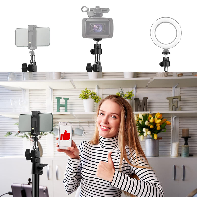 Tinpops Camera Desk Mount Stand, 21-41.5'' Adjustable Desktop C-Clamp Mounting Stand, Aluminum Tabletop Light Stand with 1/4'' Screw Tip for DSLR Camera, Photography Video Light, Live Streaming 21-41.5 Inch