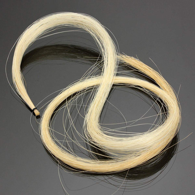 2 Hanks Mongolian Horse Bow Hair for Violin, Professional Violin Bow Hair Made of Genuine, 29.5 Inch Natural White