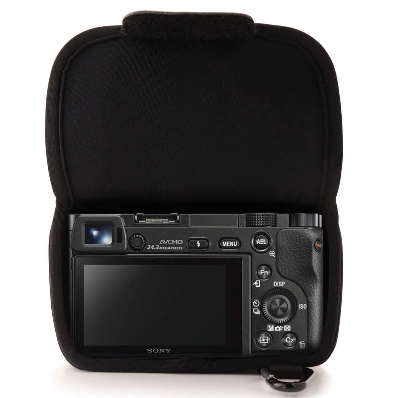 MegaGear ''Ultra Light'' Neoprene Camera Case Bag for Sony NEX-6, Sony NEX-7, Sony NEX-F3 with 16-50mm Lens (Black) Black