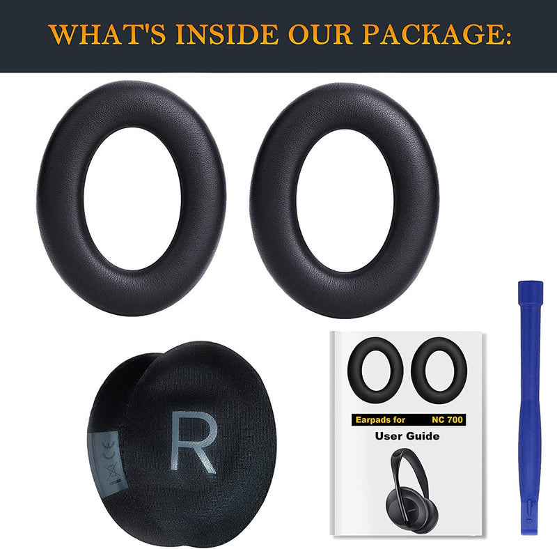 [AUSTRALIA] - SOULWIT Replacement Earpads for Bose 700 (NC700) Wireless Headphones, Ear Pads Cushions with Softer Leather, High-Density Noise Cancelling Foam, Added Thickness - Black 