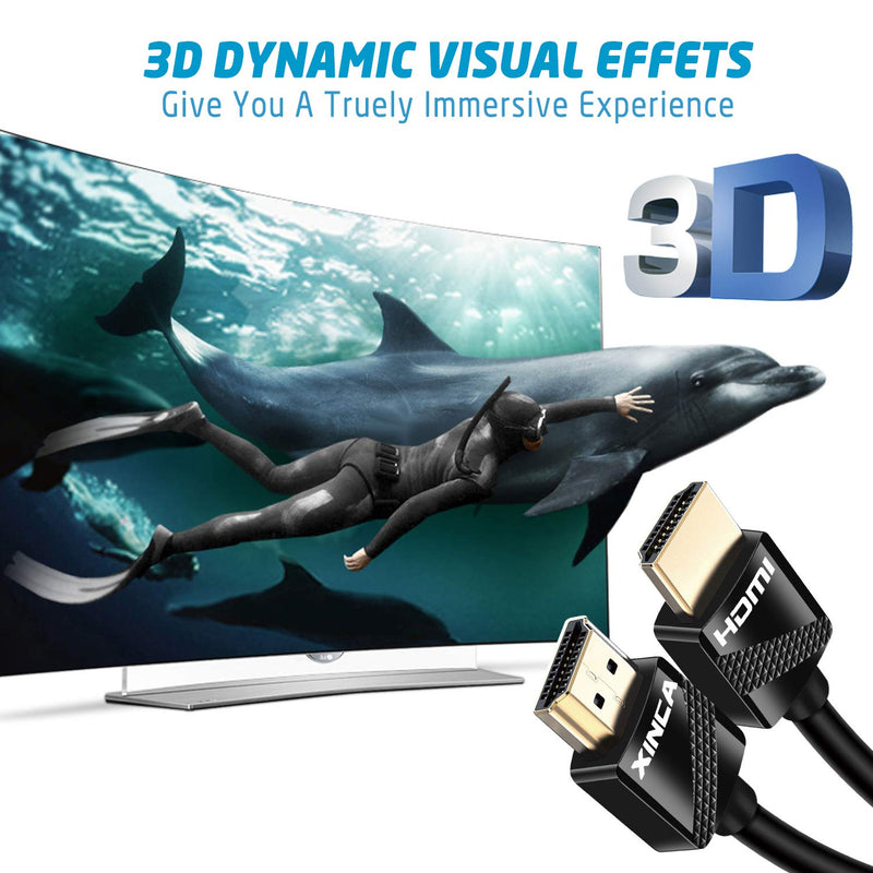 HDMI Cable Ultra HD High Speed HDMI Cable,3D 4K@60HZ, Ethernet 3ft Black - XINCA HDMI AM/AM