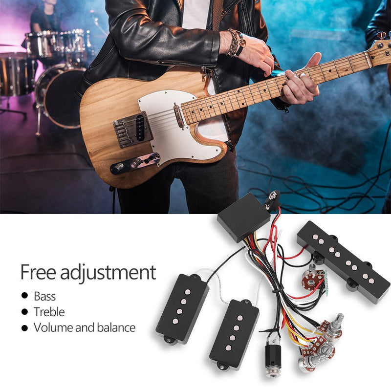 SolUptanisu Electric Bass Pickups,Guitar Bass Pickup,Electric Bass Preamp Wiring Circuit Pickup Replacement Accessory for Bass Guitar Active Equalizer