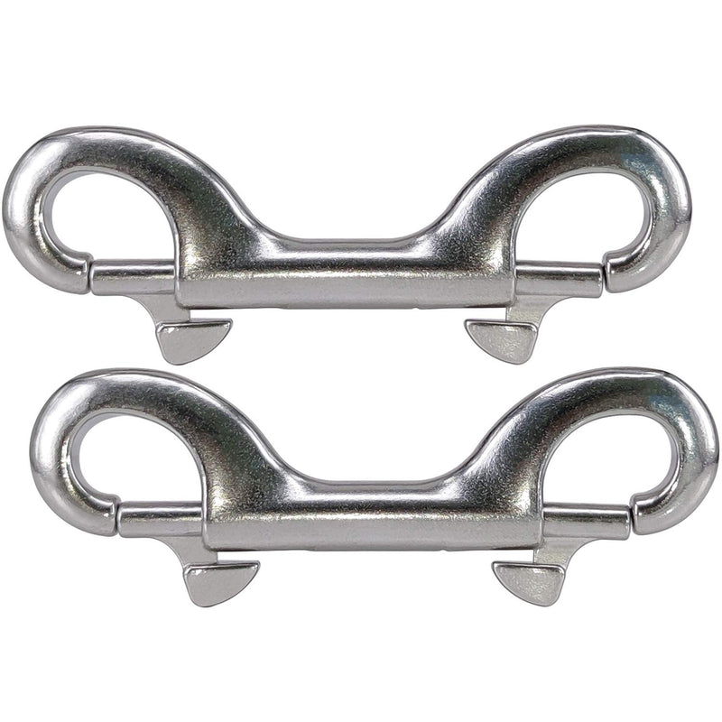Yeebline Double Ended Bolt Snap Hook, 2-Pack 3-1/2 in 316 Stainless Steel Marine Grade Double End Trigger Snaps Metal Clips for Diving, Dog Leash, Key Chain, Horse Tack, Pet Feed Buckets