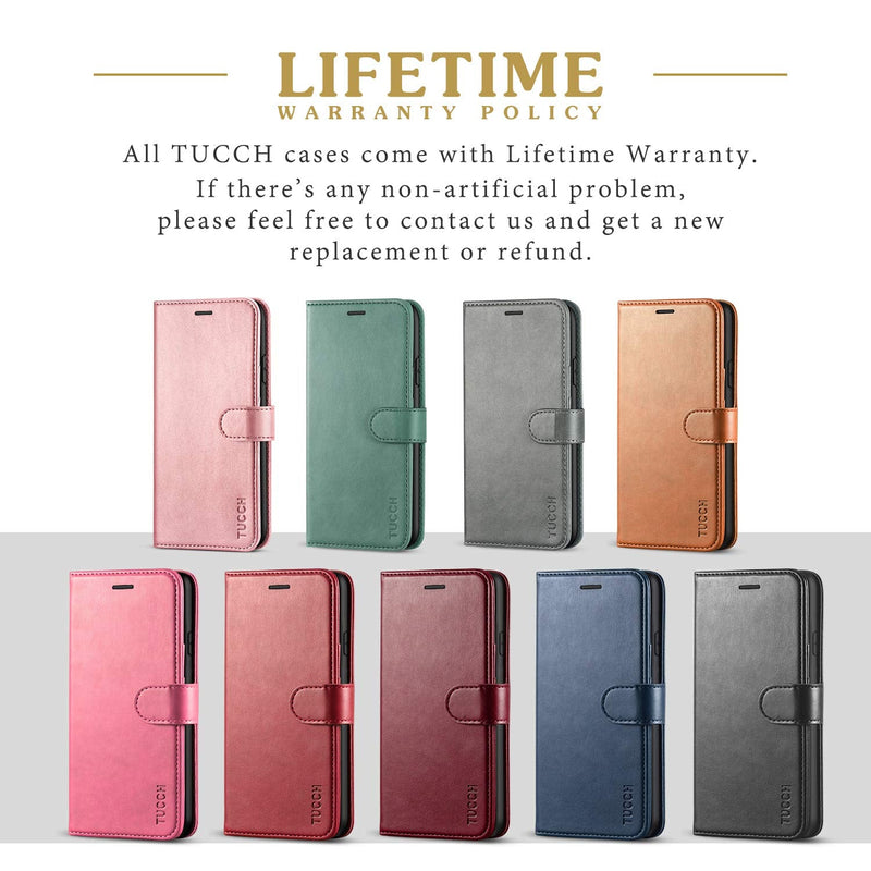 [AUSTRALIA] - TUCCH iPhone XR Wallet Case, iPhone XR Case, Premium PU Leather Flip Cover [Shockproof TPU Shell] with Stand RFID Blocking Credit Card Slot Wireless Charging Compatible with iPhone XR, Myrtle Green 