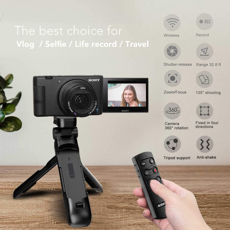 Wireless Shutter Release Camera Remote Control Shooting Grip and Tripod for Sony ZV-1, A7 III, A6600, A7C, A7R IV. Replace GP-VPT2BT