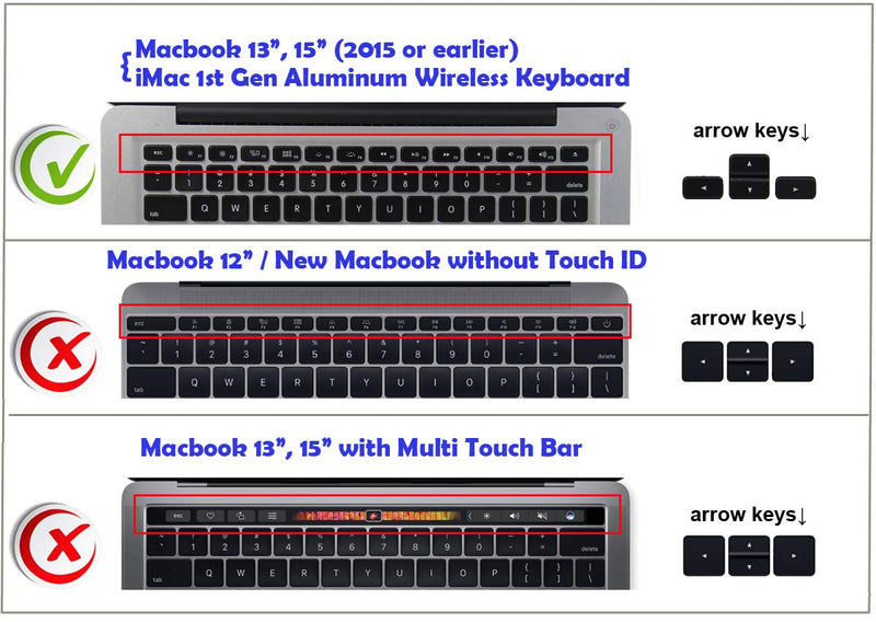 XSKN Mac OS X Shortcut Silicone US and EU Common Version Keyboard Skin Cover for 2015 and Before 2015 Released MacBook Air Pro 13 15 17 Inch A1278 A1286 A1297 A1342 A1369 A1398 A1425 A1466 A1502 A1314