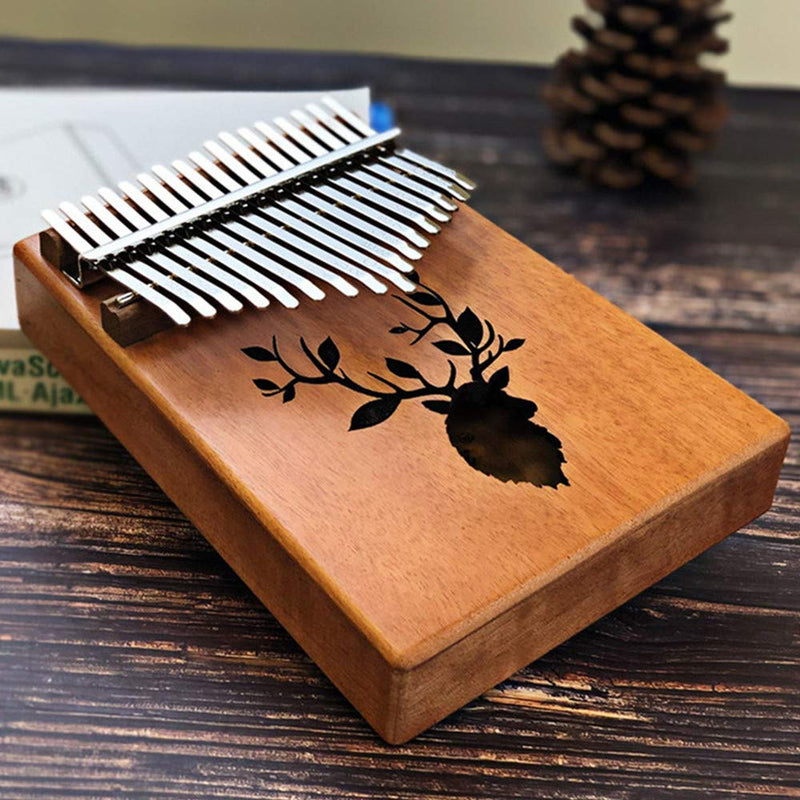 Peabownn Kalimba 17 Keys Reindeer Thumb Piano with Study book, Christmas Gifts for Kids Adult Beginners