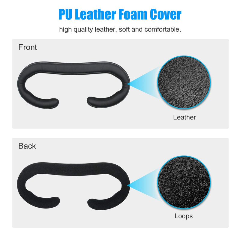 AMVR Facial Interface Bracket & PU Leather Foam Face Cover Pad Replacement & Anti-Leakage Nose Pad & Protective Lens Cover Comfort Set for Valve Index Headset