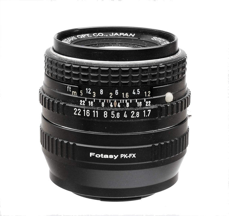 Fotasy Manual PK lens to Fuji X Adapter, Pentax K Mount to X-Mount Converter, Compatible w Fujifilm X-Pro1 X-Pro2 X-Pro3 X-E2 X-E3 X-A5 X-A7 X-A10 X-M1 X-T1 X-T2 X-T3 X-T10 X-T20 X-T30 X-T100 1X-H1 Pentax PK - Fujifilm X Adapter