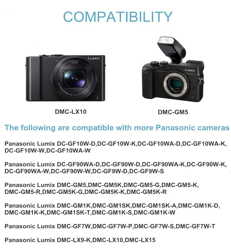 Kimaru DMW-AC8 AC Power Adapter and DMW-DCC15 DC Coupler Kit (DMW-BLH7 Dummy Battery) for Panasonic DMC-GM5 DMC-GM5K DMC-GM1SK DMC-GM1K DMC-GF7W DMC-LX9 DMC-LX10 DMC-LX15 DC-GF90W DC-GF10W Cameras.