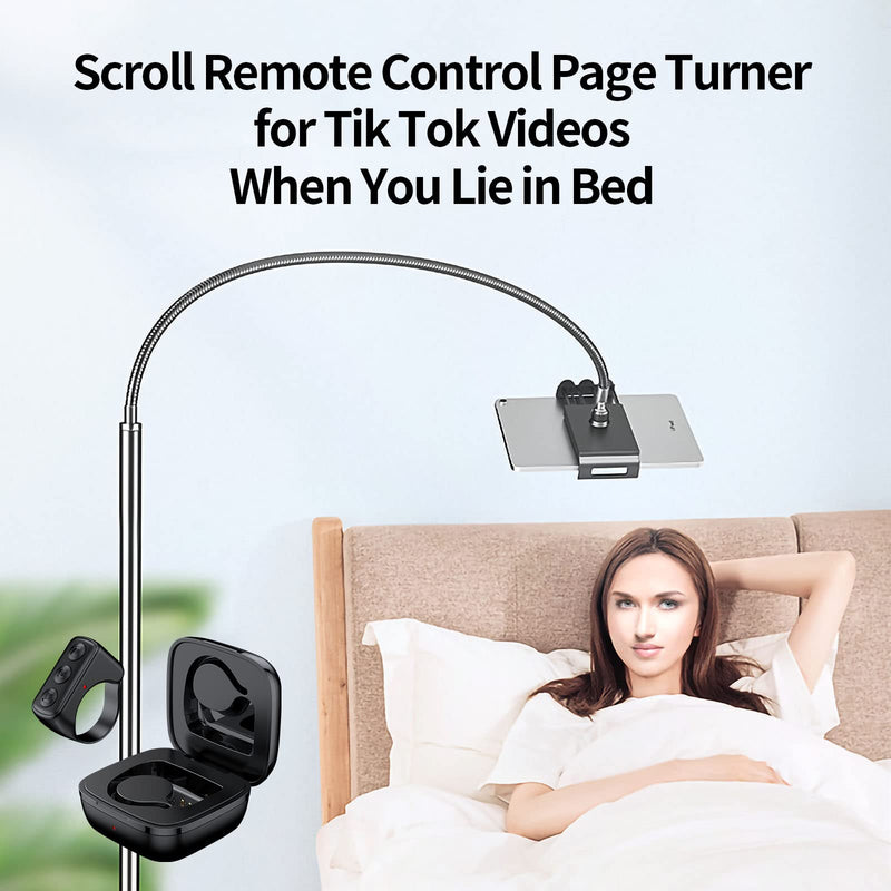 TIK Tok Bluetooth Remote Control Page Turner for iPhone Android Ipad Cell Phone Camera Remote Shutter Selfie Button Vekesen D01 Obsidian Black