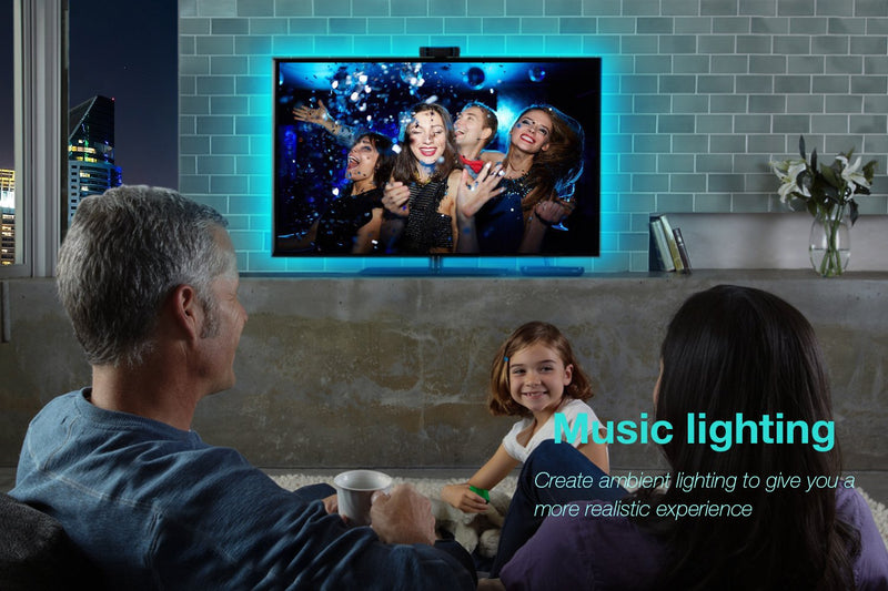 [AUSTRALIA] - Forest leuchten Led Strip Lights 2M for 40-60in TV, USB Music LED TV Backlight Kit with Remote 