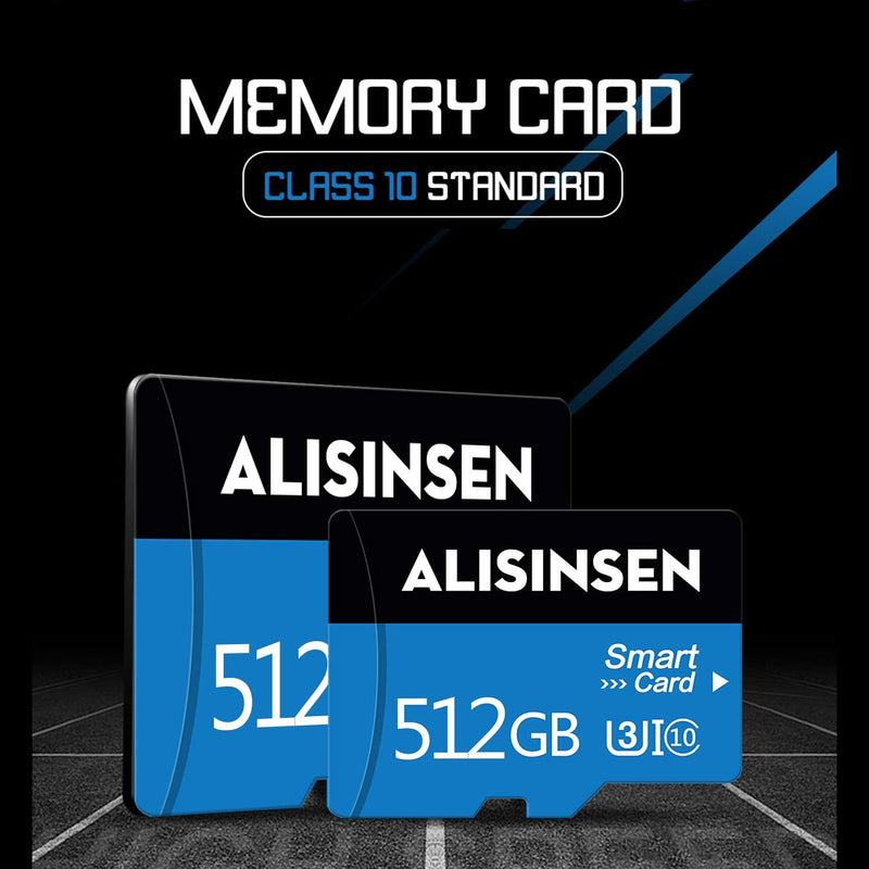 Micro SD Card 512GB SD Card High Speed Class 10 TF Card 512GB SD Memory Card with A SD Card Adapter for Cellphone Surveillance Camera Tachograph/Bluetooth Speaker/Tablet Computers