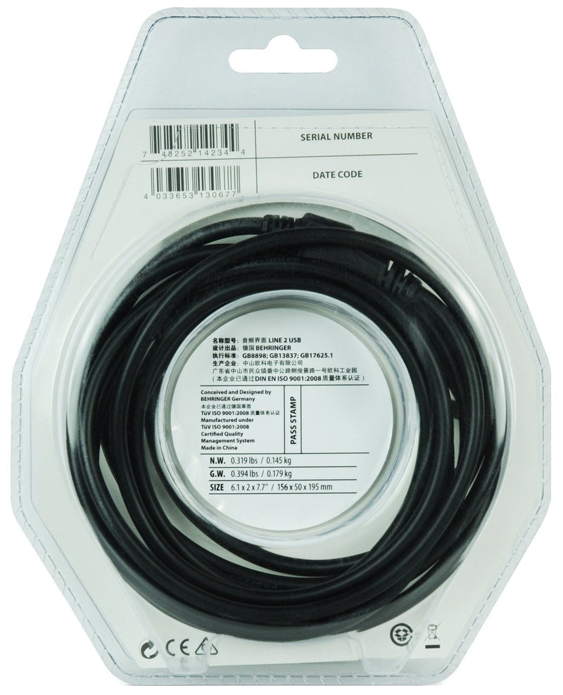 [AUSTRALIA] - Behringer Line in to USB Interface Cable (Black), 2 