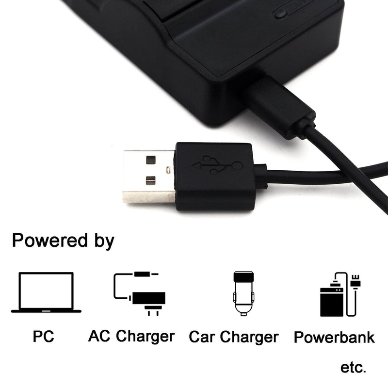 LI-60B USB Charger for Olympus FE-370 Camera and More