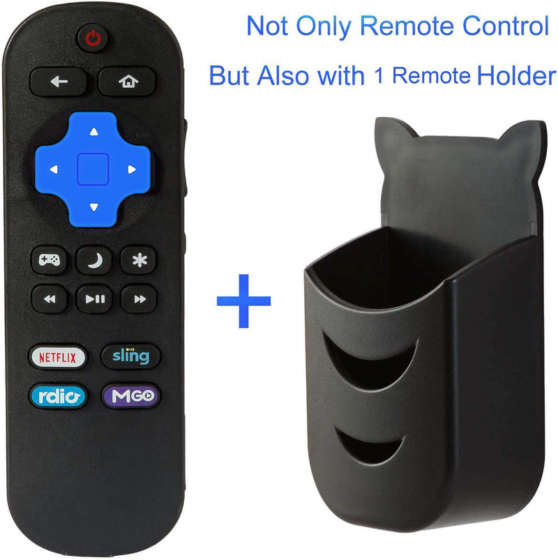 Replacement NS-RCRUS-16 Remote Control Compatible with Insignia Roku TV with Netflix Sling Rdio MGO Shortcuts with Remote Holder