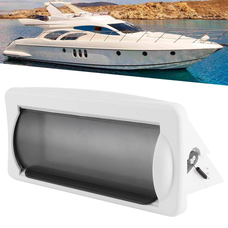 Marine Stereo Cover, Boat Radio Protector Shield, Marine Boat Single DIN DVD Radio Shield Waterproof Cover with Flip Top Door Flush Mount