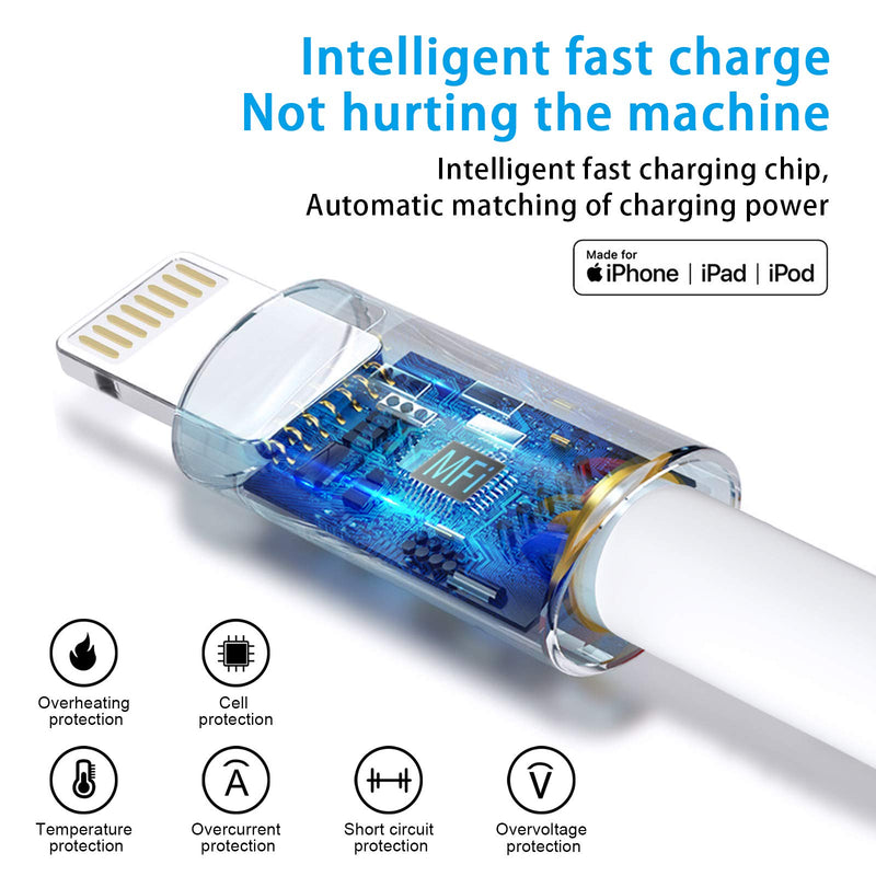 juusmart iPhone Charger Cables, Original [Apple MFi Certified] 3 Pack Lightning to USB Cable Compatible with iPhone 11/Pro/X/Xs Max/XR/8 Plus /7 Plus/6/ iPad Pro/Air/Mini (1M/3.3FT)