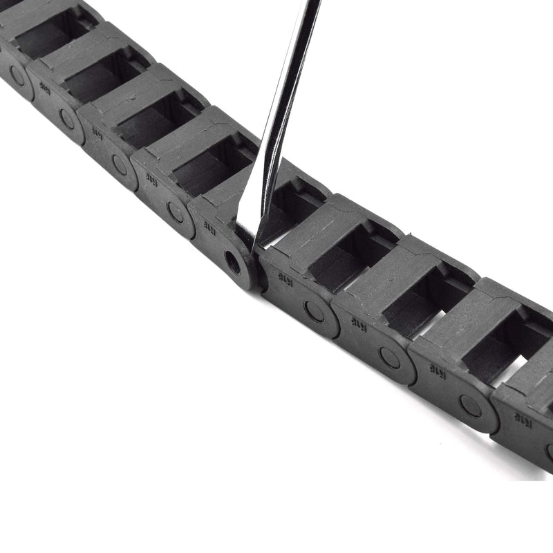 Plastic Drag Chain Cable Carrier Closed Type with End Connectors R18 10 x 15mm L1000mm for Electrical CNC Router Machines