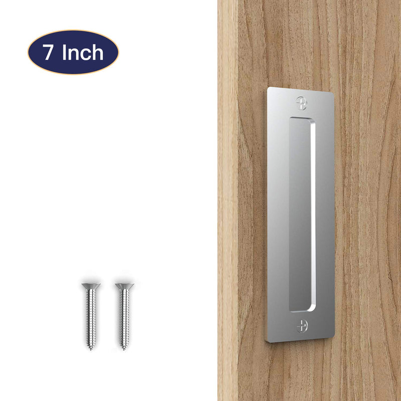 [AUSTRALIA] - Orgerphy Stainless 7” Barn Door Handle Finger Pull Set (1 Pack)| Heavy Duty Modern Simple Invisible Handle for Gates Garages Sheds Barn Door, Pocket Door | with Flat Bottom Easy to Install 1 