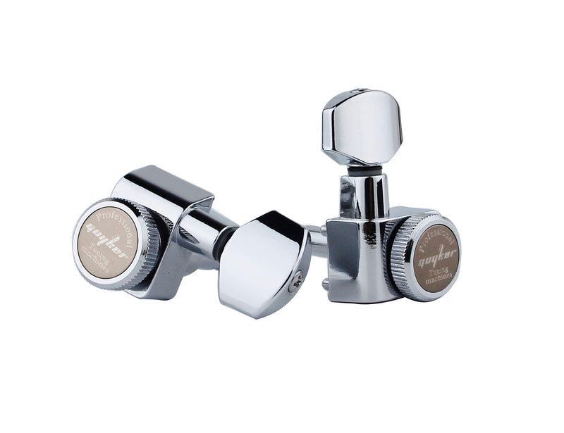 Guyker Guitar Locking Tuners (6 Right Handed) – 1:18 Lock String Sealed Tuning Key Pegs Machine Heads Set Replacement for Electric, Folk or Acoustic Guitars – Chrome PRO 1:18 Ratio, Chrome, Pro