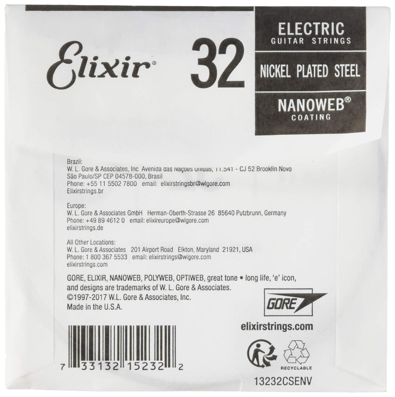 Elixir Strings 15232 Strings Electric guitar strings Nanoweb Coating (.032 inch)