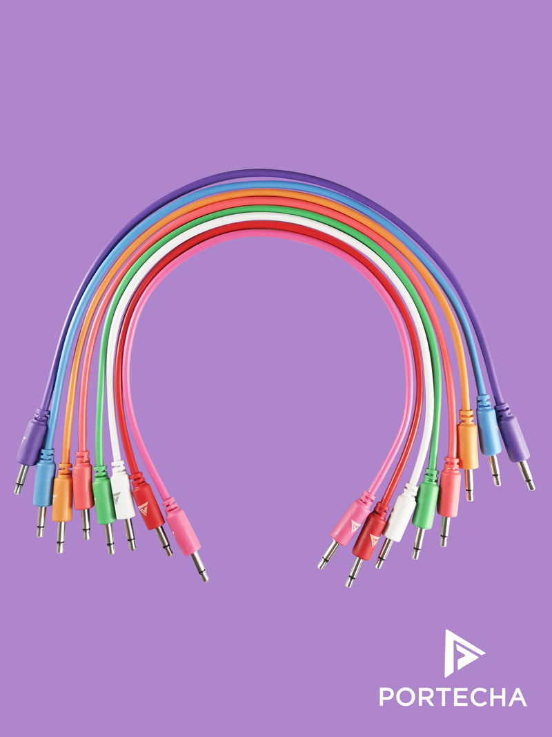 PORTECHA - Eurorack Cables (90cm, Colourful, 8) 90cm