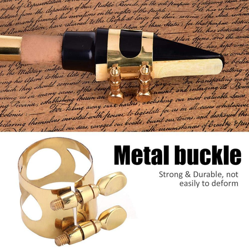 Alomejor Alto Sax Mouthpiece Set 5 in 1 Saxophone Mouthpiece Kit with Cap Metal Buckle Reed Pads Musical Instruments