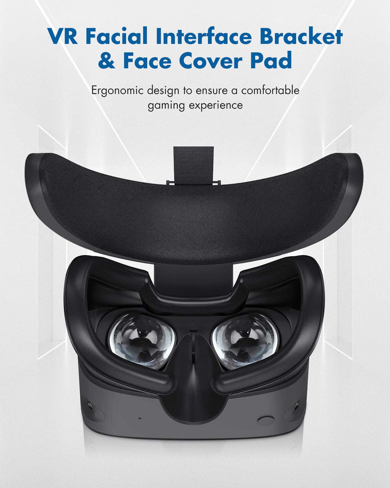 KIWI design Face Replacement Accessories for Oculus Rift S, VR Facial Interface Bracket and 2 PCS PU Leather Foam Face Cover Pad Sweat-Proof Breathable Washable