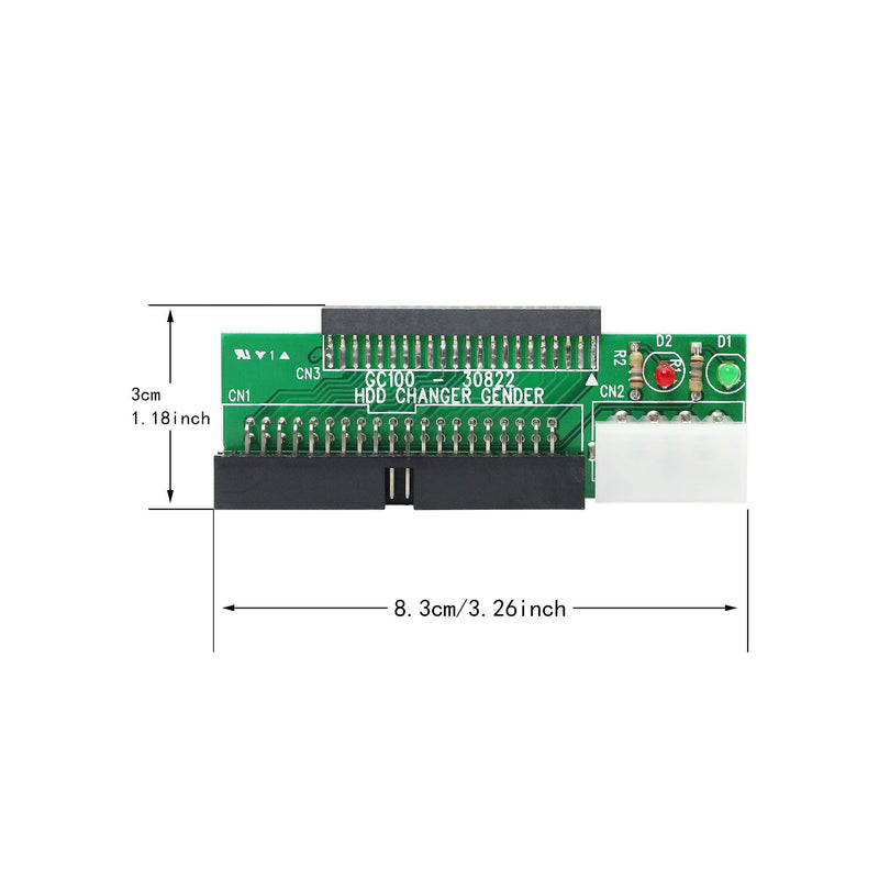 SinLoon 2.5 to 3.5 IDE Adapter,2.5 Inch 44 Pin Hard Disk Drive Laptop IDE to 40 Pin 3.5 Inch Desktop PC PATA Port Converter Card Adapter(IDE 2.5 to 3.5)