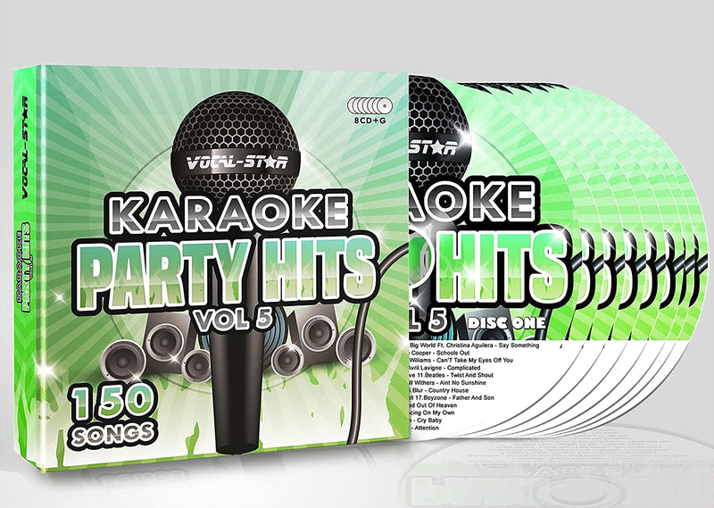 Karaoke CD Discs Set With Words Party Hits Vol 5 - 150 Songs on 8 CDG Discs Vocal-Star