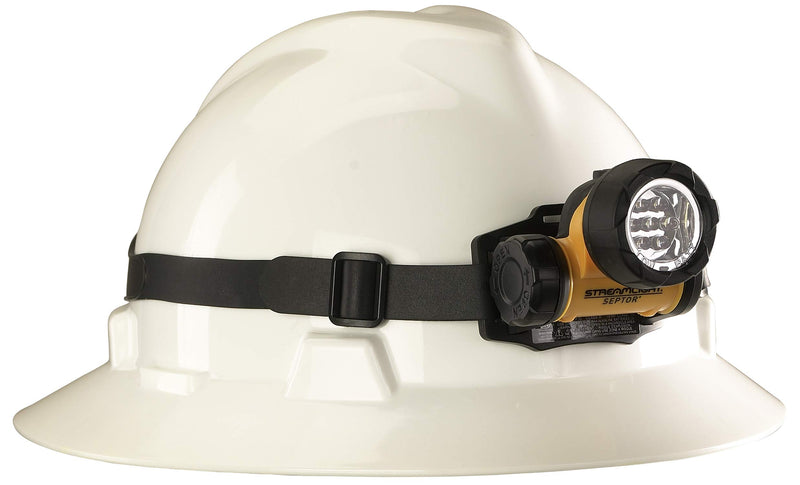 STREAMLIGHT - 9006046 Streamlight 61052 Septor LED Headlamp with Strap - 120 Lumens Yellow Div 2 3AAA Battery