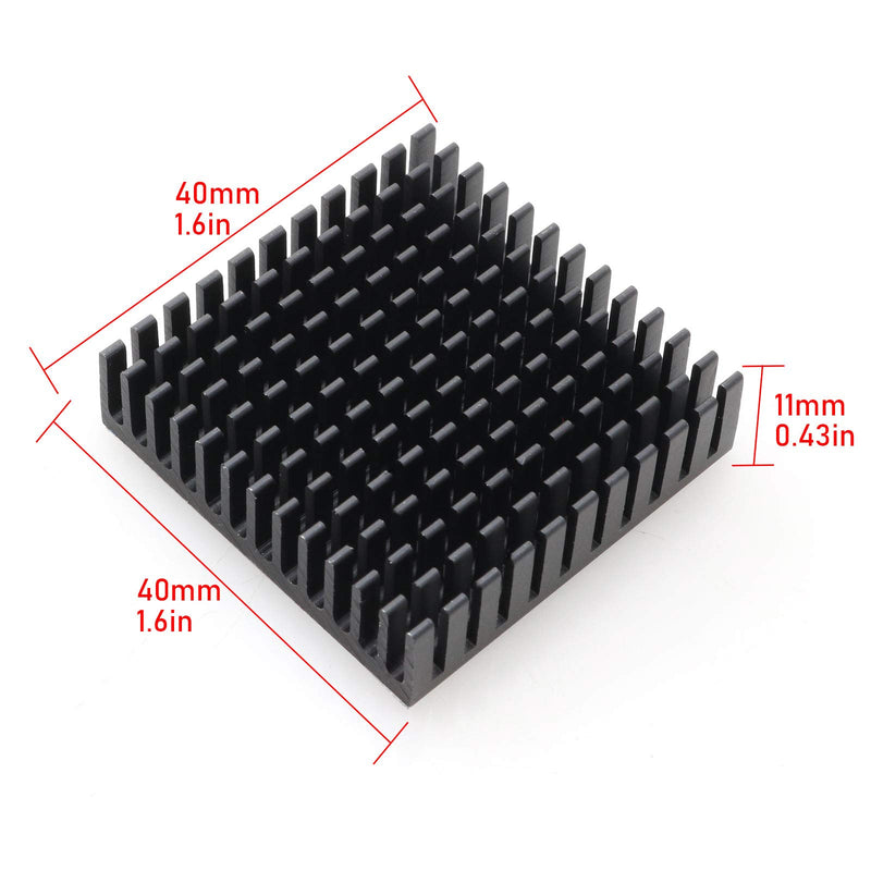 ZZHXSM 4pcs Aluminum Radiator with Adhesive Electronic Chip Routing Radiator 40x40x11mm Cooling Aluminum Block for 3D Printers, TEC1-12706 Thermoelectric Peltier Cooler