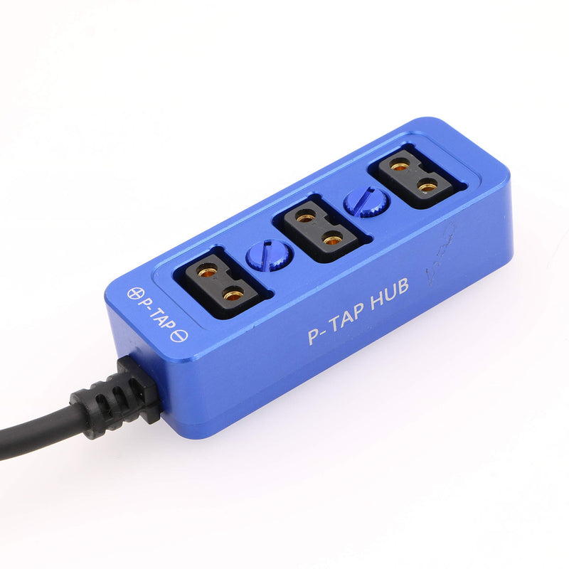 [AUSTRALIA] - AConnect D-tap Splitter P-Tap HUB Cable D Tap to 3Ports Dtap P-tap Splitter Cable for Photography Power for ARRI RED Z CAM Cameras TILTA Steadicam IDX V-Mount Battery 21in/ 54cm Blue 
