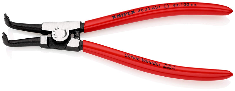 KNIPEX - 46 21 A31 Tools - Precision Circlip Pliers, External, 90 Degree Angled, 1 37/64"-3 15/16" Shaft Dia. (4921A31), 8.50