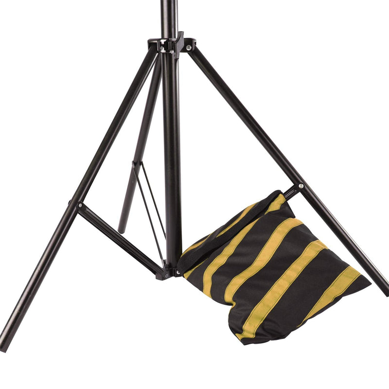 ESINGMILL Saddlebag Sand Bags for Photography Video Equipment, 2 Pack Super Heavy Duty Empty Sandbag Weight Bags for Photo Video Studio Stand, Light Stand Tripod and Jib Arm Mini Camera Crane Black-Yellow
