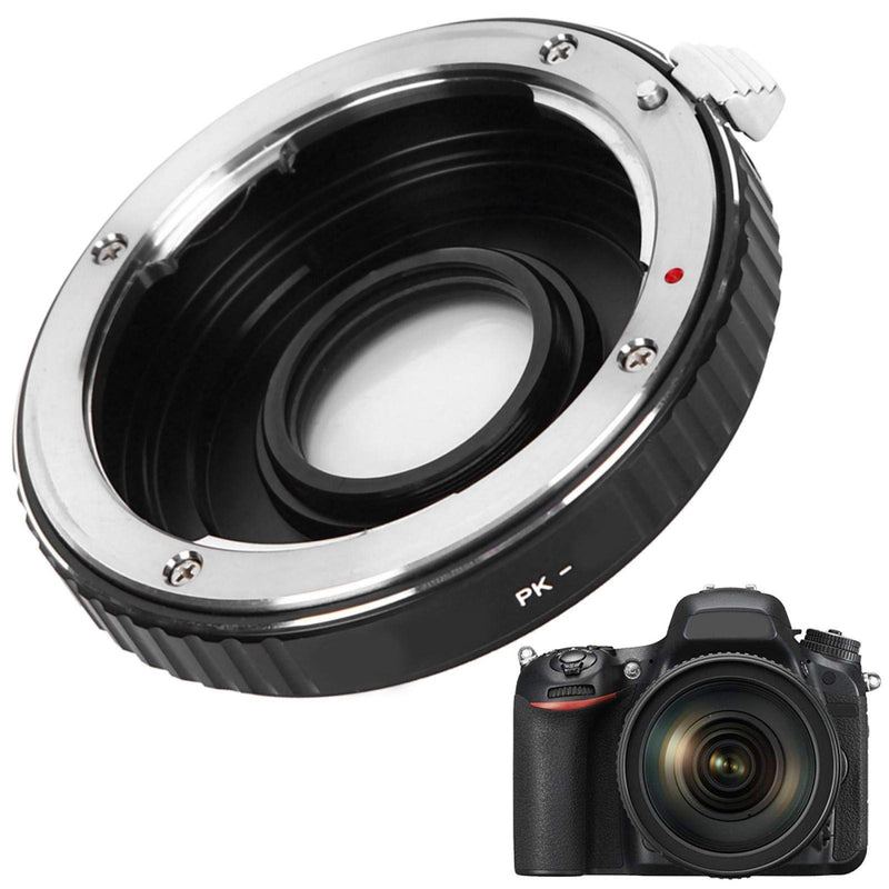 DAUERHAFT PK‑NIK Lens Adapter Ring,for Pentax PK Mount Lenses to for Nikon F Mount Camera(with 2 Lens Cover),EXIF Signal Transmission Manual Focusing Camera Lens Adapter